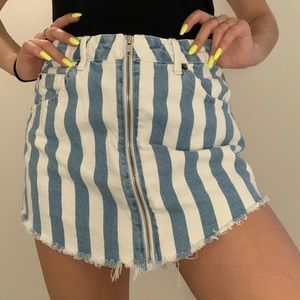 STRIPED JEAN SKIRT